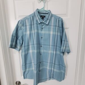 Alfani Men's Light Blue Checkered Shirt